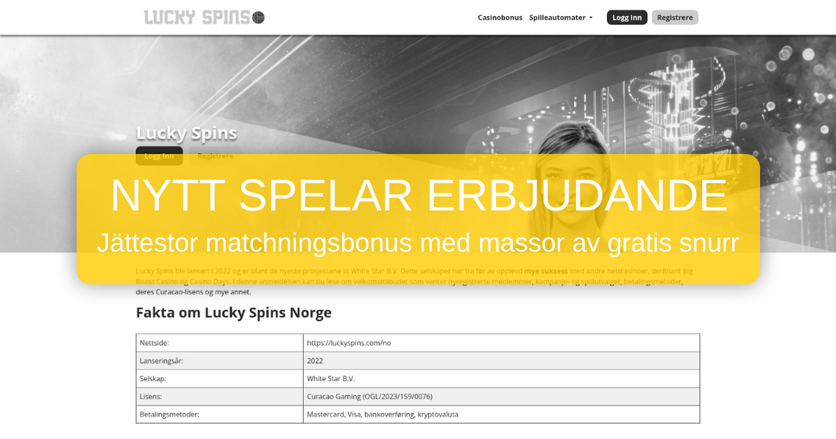 LuckySpins Casino - Premium Nätcasino för Svenska Spelare